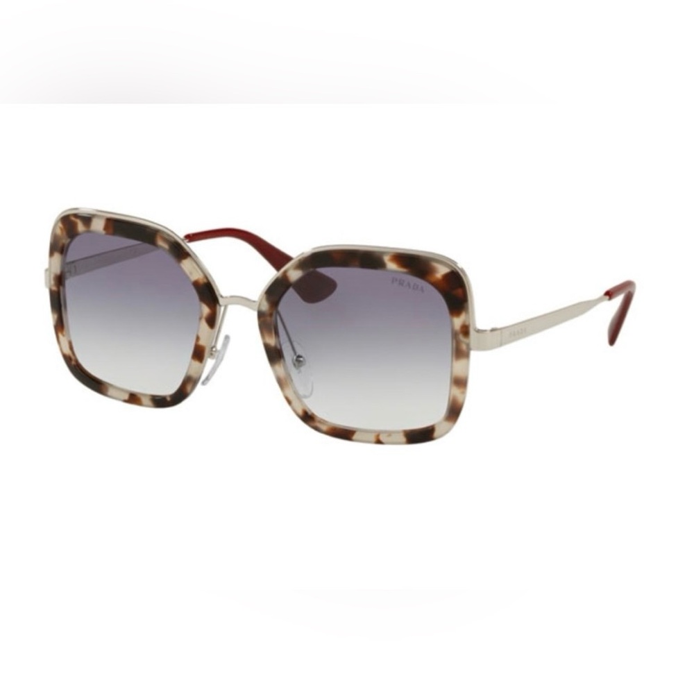 Prada SPR 57U Tortoise Oversized Square Sunglasses 54mm Made in Italy